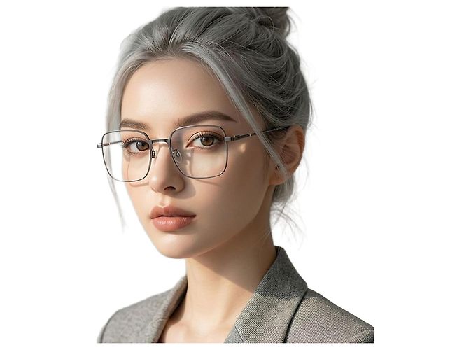 Bally Titanium Eyeglass Frame Square Metal Frame Brown