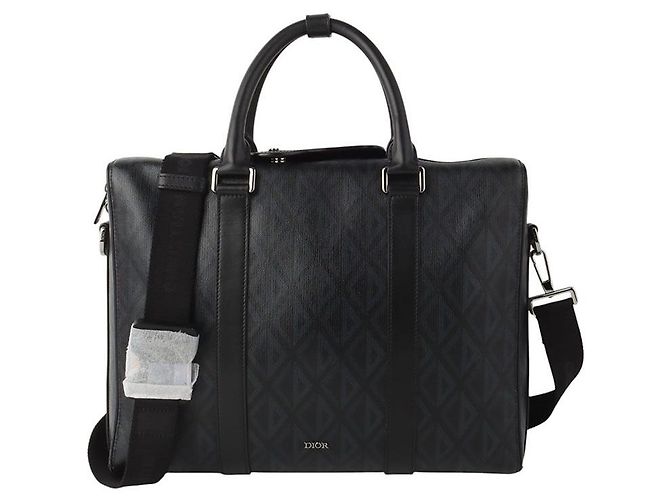 Dior Mallette Lingo Black CD Diamond Canvas Noir