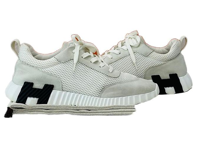 Hermès Bouncing Graphic Mesh Sneaker Silber
