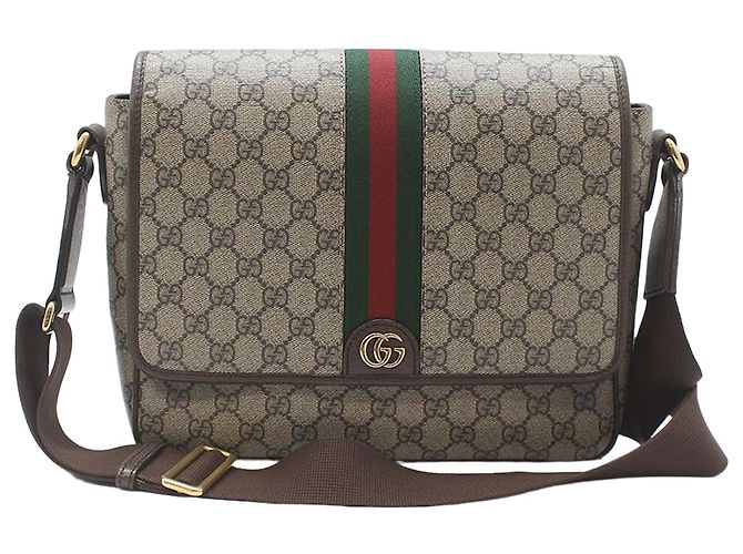 Gucci Borsa a tracolla Ophidia Medium Messenger Crossbody Marrone
