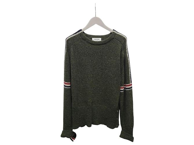 Thom Browne Khaki Mohair-Armband mit verdecktem Rundstrick Braun