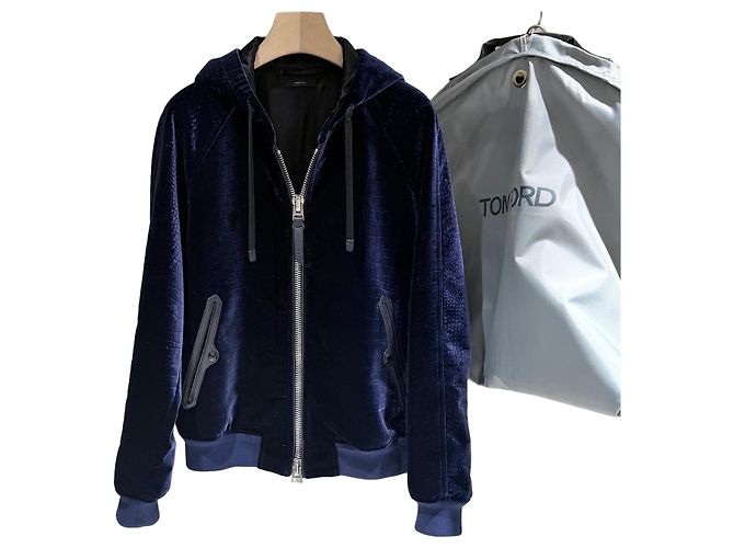 Tom Ford Velvet Croc Effect Hooded Jacket Multiple colors