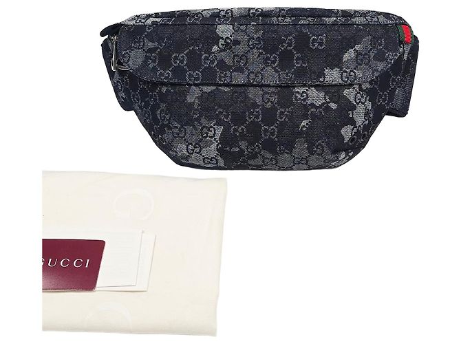 Gucci Große Denim-Gürteltasche Schwarz