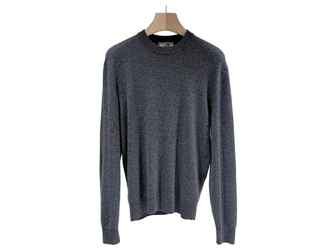 Hermès Strickpullover aus Kaschmir Grau Braun 