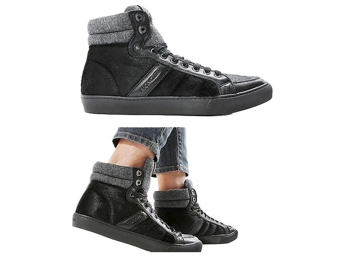 Baskets montantes en daim Moncler LYON Noir