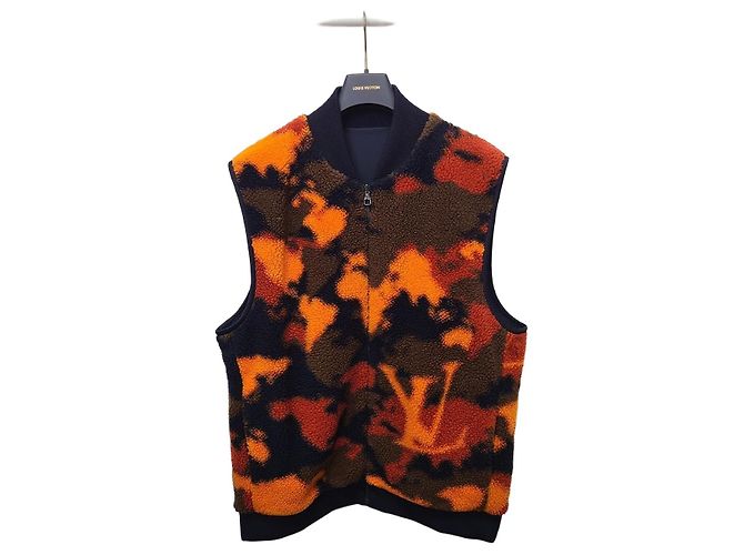 Louis Vuitton Chaleco de forro polar reversible con monograma Mapa Mundi Multicolor