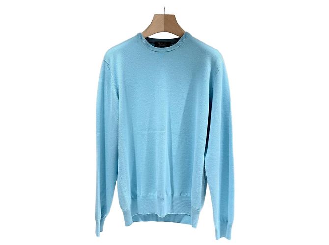 Loro Piana Baby Kaschmir Strickpullover Sky Blau