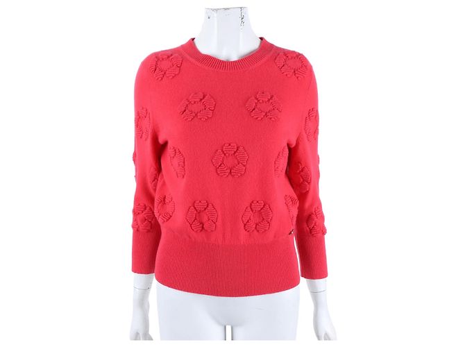 Chanel Langarm-Strick aus Kaschmir Pink 