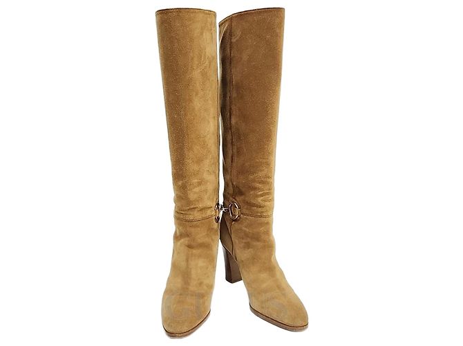 Céline Botas longas de camurça Celine Marrom