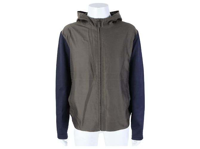 Giacca con cappuccio e zip Berluti Blu