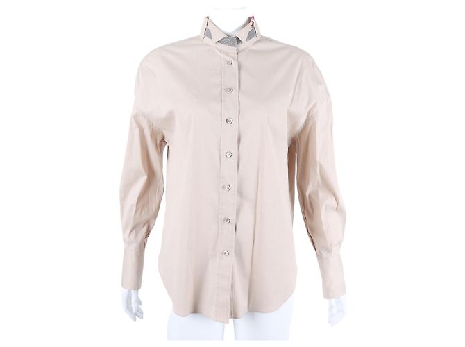 Langarmhemd Brunello Cucinelli Braun 