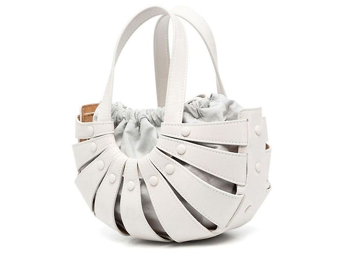Bottega Veneta Refurbished White Shell Bag Weiß