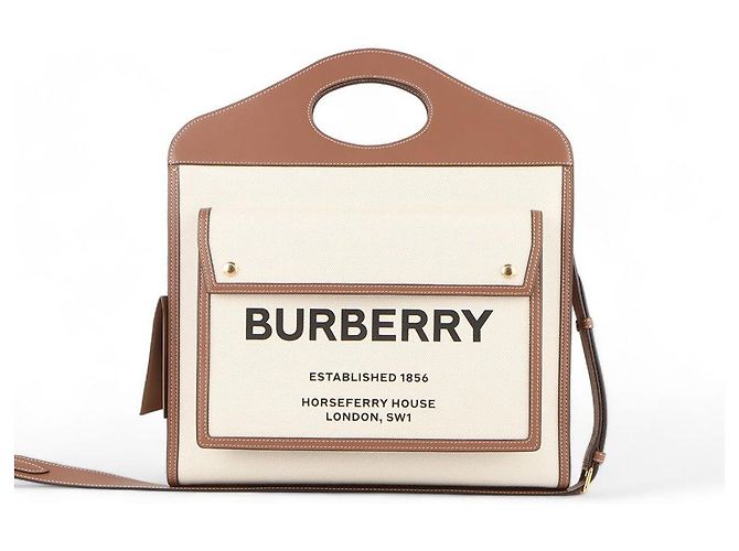Burberry Bolso de lona bitono Multicolor