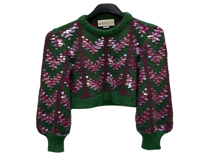 Gucci Maille à sequins chevrons Noir