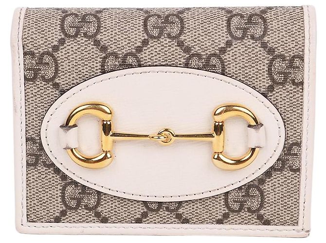 Horsebit 1955 Gucci White Horsebit Gold-Trimmed Wallet