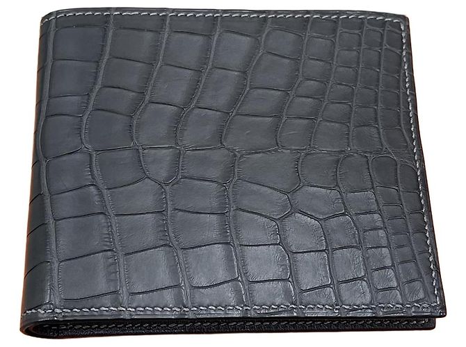 Hermès Crocodile Wani Wallet Etoupe Brown