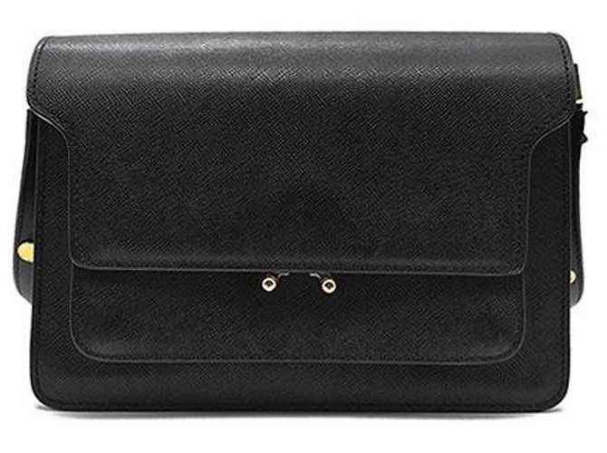 Marni Borsa Trunk Medium in Saffiano Nero 
