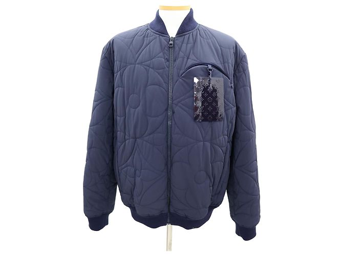 Louis Vuitton LVSE Monogram Quilted Bomber Jacket Blue