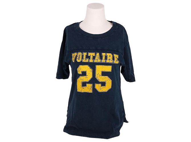 Zadig & Voltaire Bedrucktes Damen T-Shirt VOLTAIRE Blau