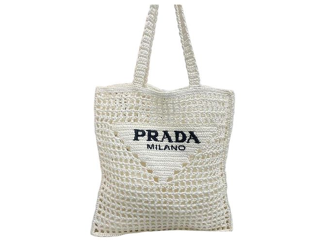 Prada Raffia Shoulder Bag Black