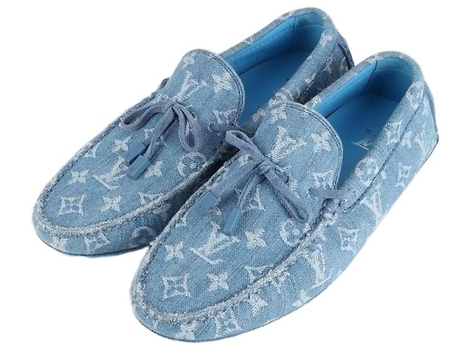 Louis Vuitton Mocassini da guida in denim da uomo Blu
