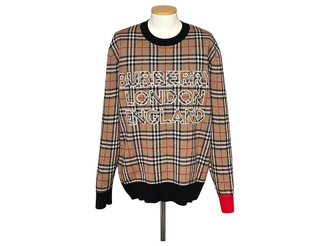 Burberry Vintage Check Logo Strick Mehrfarben