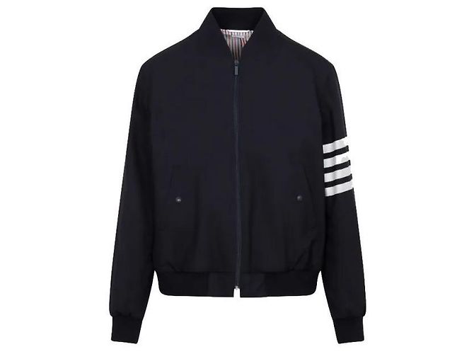 Thom Browne Plain Weave Knit Blouson Blue