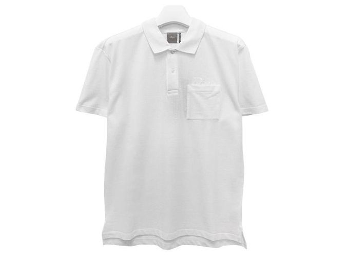 Dior Kurzarm-Poloshirt mit Logo-Stickerei Weiß
