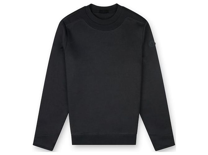 Moncler Sweatshirt aus Baumwolle mit Logo-Patch Schwarz 