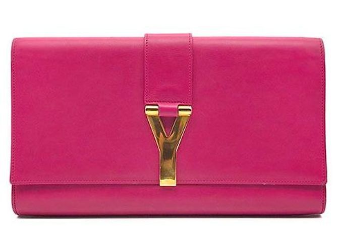 Saint Laurent Cabas Chic Clutch Rosa