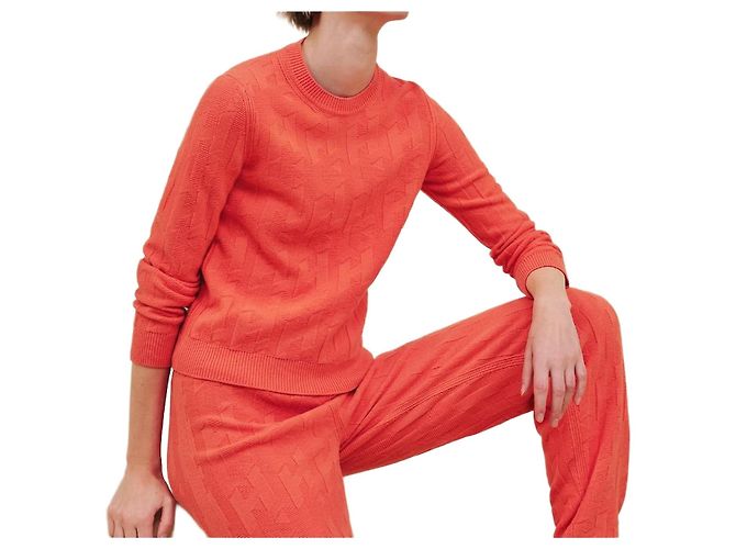 Hermès Kaschmirpullover mit langen Ärmeln Rot 