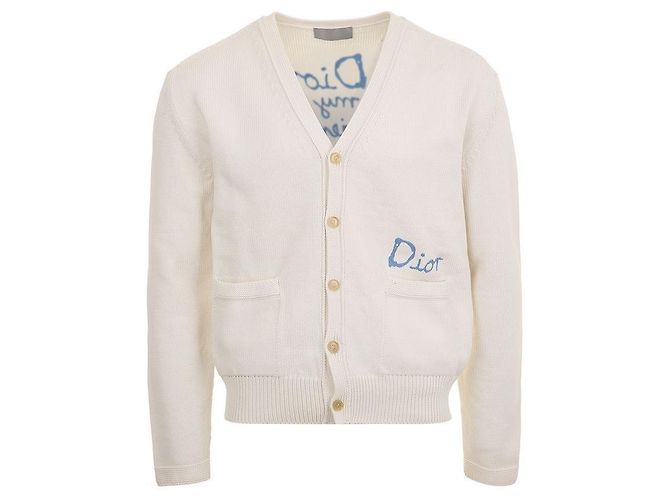 Dior Cardigan mit gesticktem Hilton Nel Logo