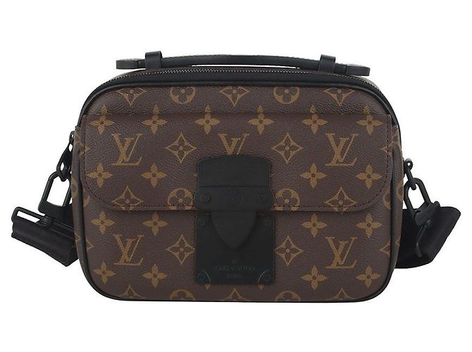 Louis Vuitton Borsa a tracolla messenger con chiusura monogramma Nero