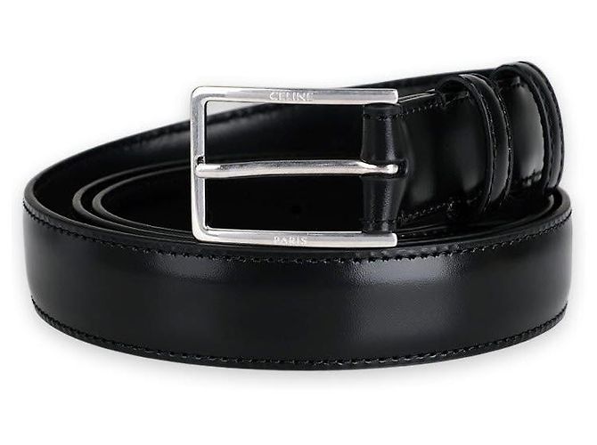 Céline Men's Torilón Leather Belt (Black)