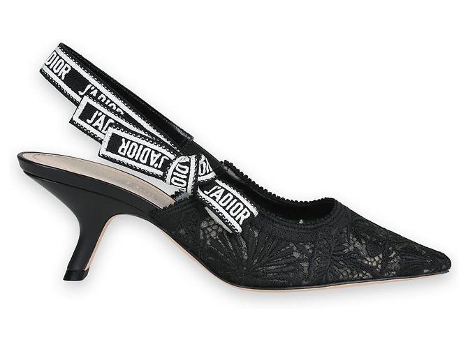 Dior Escarpins en mesh à bride arrière pour femme (Noir)