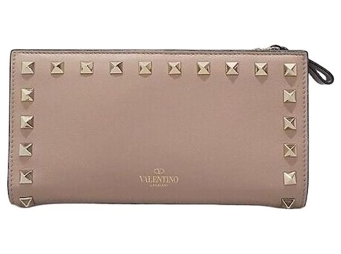 Valentino Carteira longa Rockstud feminina Marrom