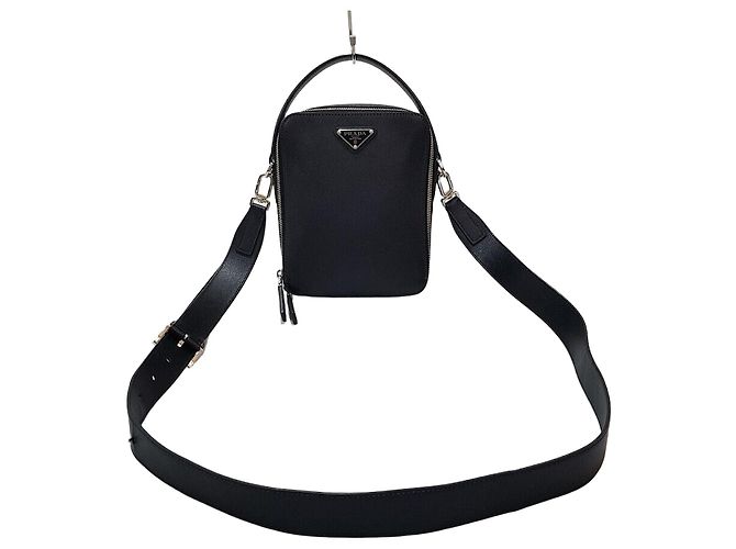 Prada Sac cabas Saffiano avec logo triangle Noir