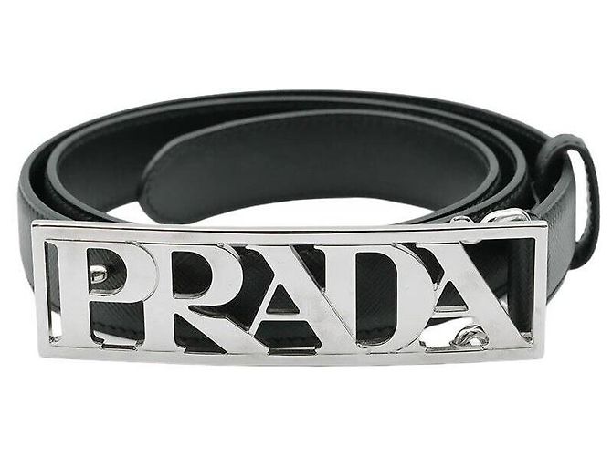 Prada Saffiano Gürtel Schwarz 
