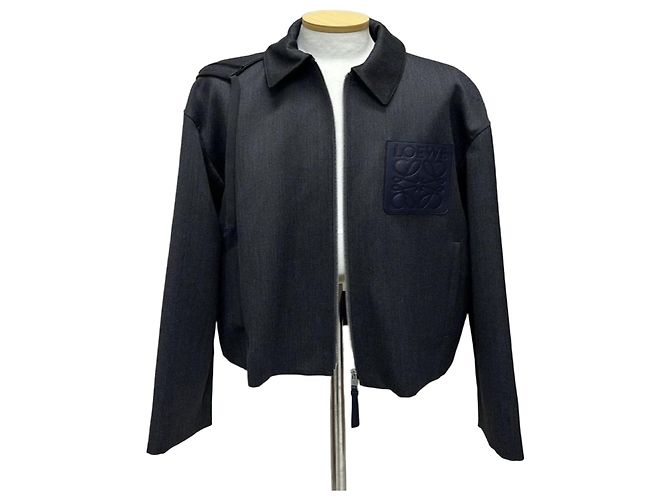Loewe Monogram Hoodie Bomber Jacket Black