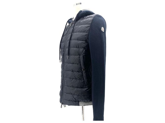 Jaqueta acolchoada de malha feminina Moncler Preto