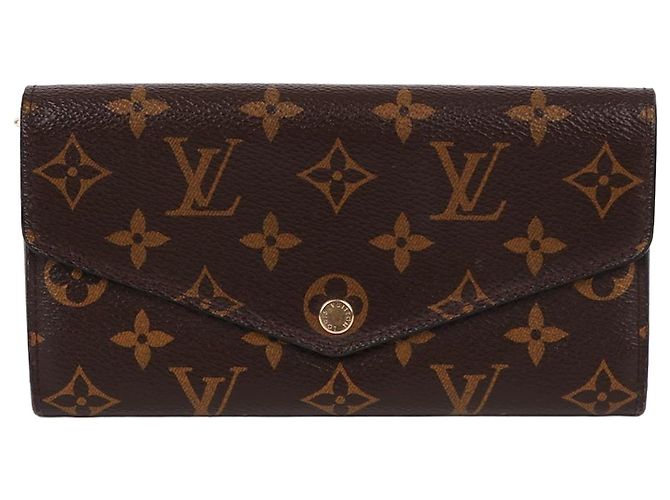 Louis Vuitton Monogram Gold-Tone Sarah Wallet Long Wallet Black