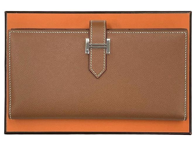 Hermès Cartera Larga Bearn Sello Oro Plata Multicolor