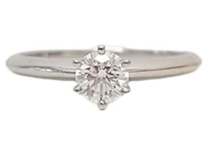Tiffany & Co Platinum Tiffany Setting Diamond Ring Golden