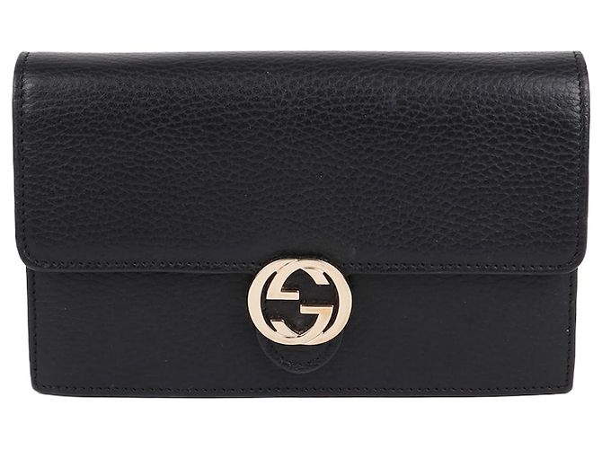 Gucci Mini bolsa transversal WOC preta com entalhes Preto