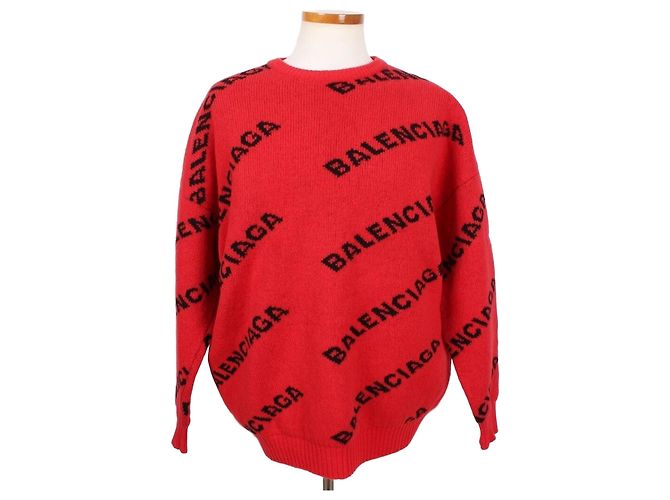 Balenciaga Multi-Logo Strick Rot 