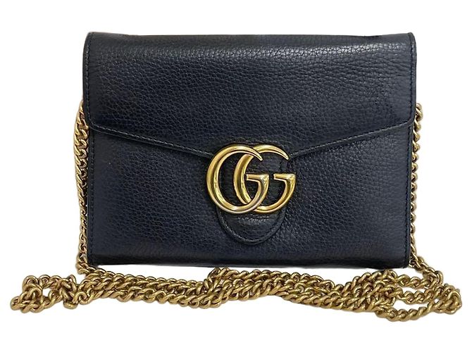 Gucci Bolsa transversal com corrente Preto