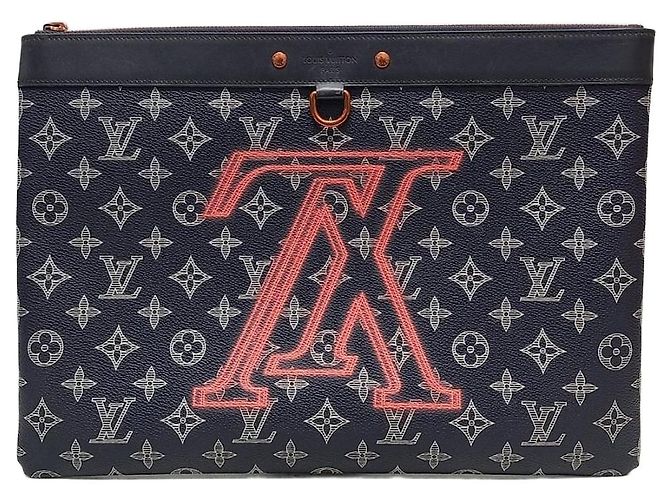 Louis Vuitton Upside Down Monogram Clutch Bag Blau