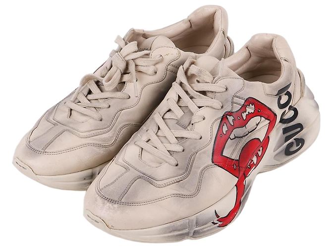 Gucci Baskets Dirty Trip Print Raiton Blanc