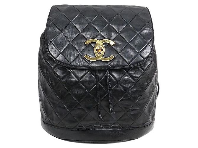 Chanel Black Quilted Backpack