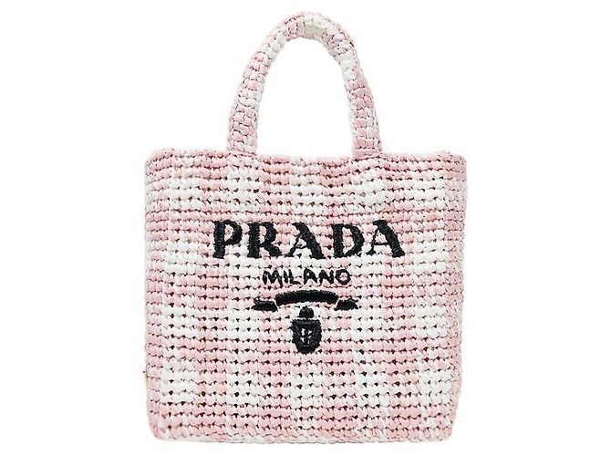 Prada Rosa Raphia Tote Bag Pink
